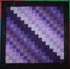 purple squares metallic thread feathers