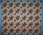 hand pieced tulip applique custom quilting feathers