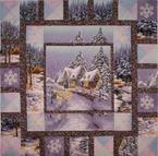 winter house outline quilting