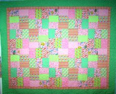 children's quilt meander flower and leaves